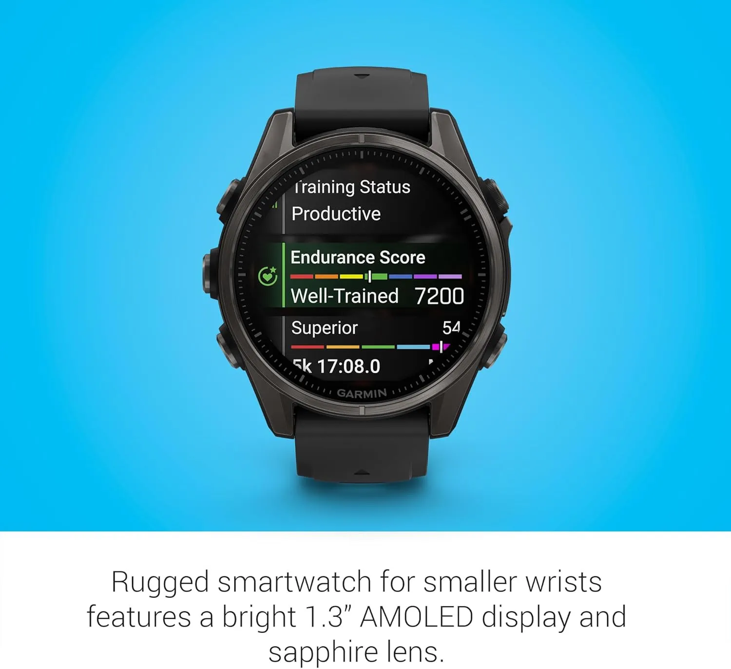 Garmin Fenix 8 Premium Multisport GPS Running Smartwatch, 43 mm | AMOLED, Dive-Rated, Built-in Flashlight | Carbon Gray DLC Titanium with Pebble Gray Band with Signature Series Charging Stand