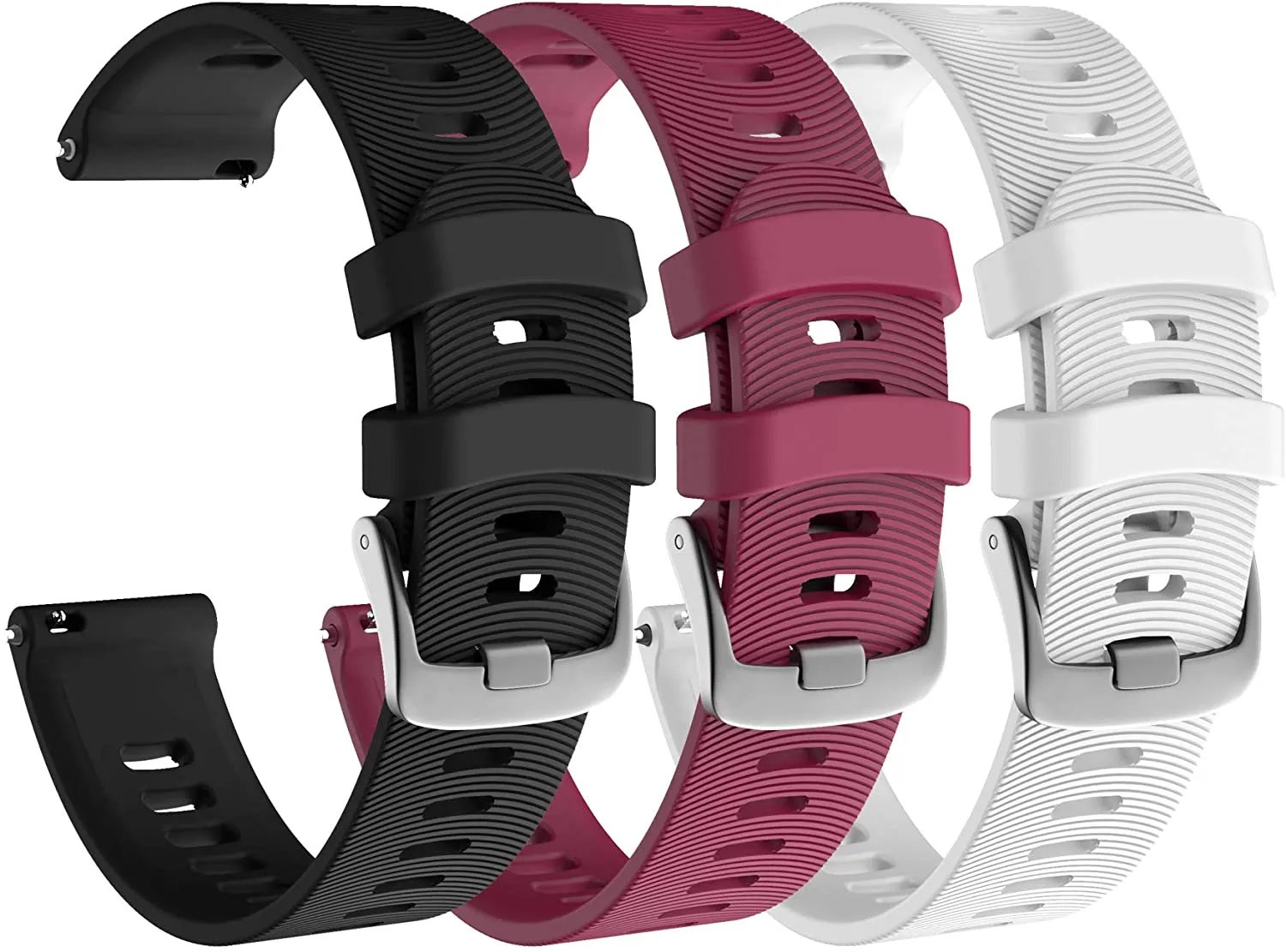 Garmin Forerunner 245 GPS Running Smartwatch with Included Wearable4U 3 Straps Bundle (Aqua Music 010-02120-22, Black/Berry/White)