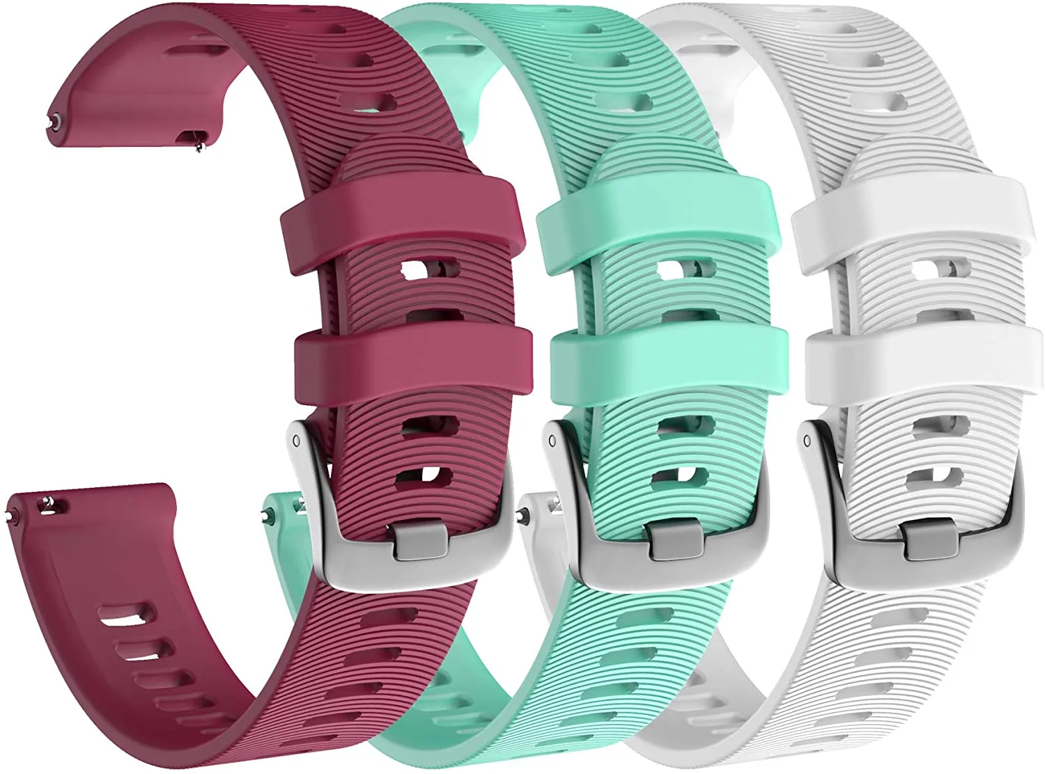 Garmin Forerunner 245 GPS Running Smartwatch with Included Wearable4U 3 Straps Bundle (Black Music 010-02120-20, Berry/Teal/White)