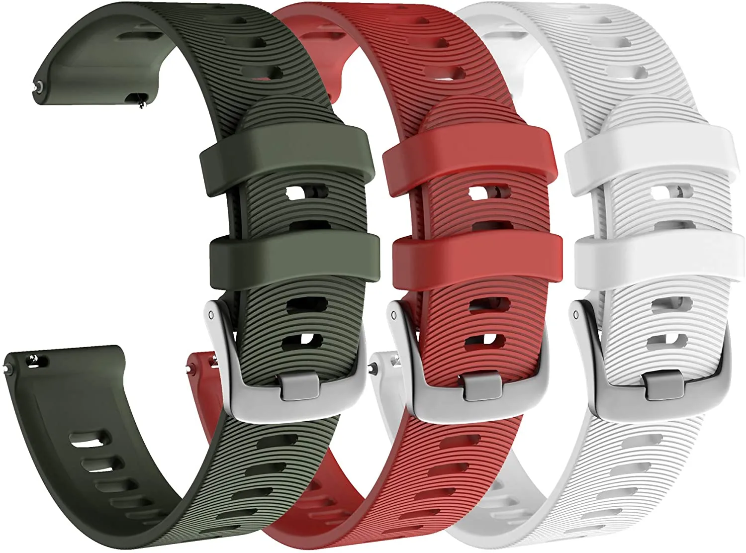 Garmin Forerunner 245 GPS Running Smartwatch with Included Wearable4U 3 Straps Bundle (Black Music 010-02120-20, Khaki/Red/White)