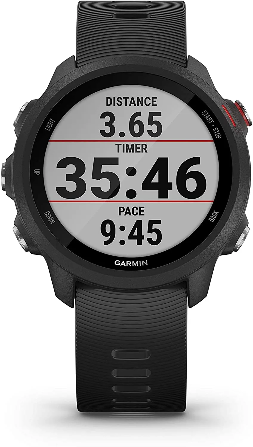 Garmin Forerunner 245 GPS Running Smartwatch with Included Wearable4U 3 Straps Bundle (Black Music 010-02120-20, Khaki/Red/White)