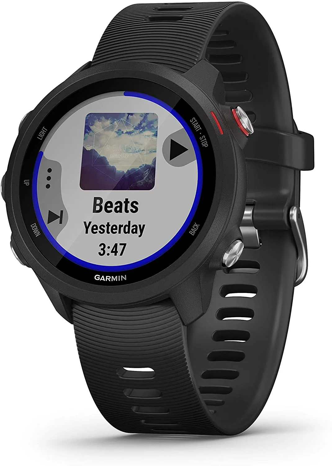 Garmin Forerunner 245 GPS Running Smartwatch with Included Wearable4U 3 Straps Bundle (Black Music 010-02120-20, Khaki/Red/White)