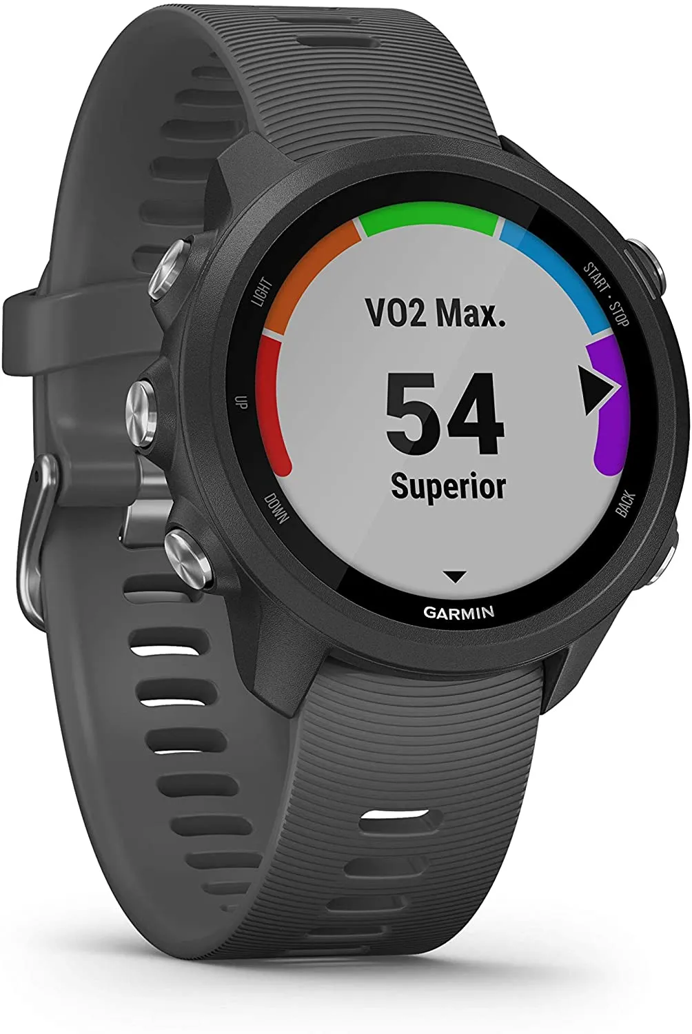 Garmin Forerunner 245 GPS Running Smartwatch with Included Wearable4U 3 Straps Bundle (Slate Grey 010-02120-00, Blue/Lime/White)