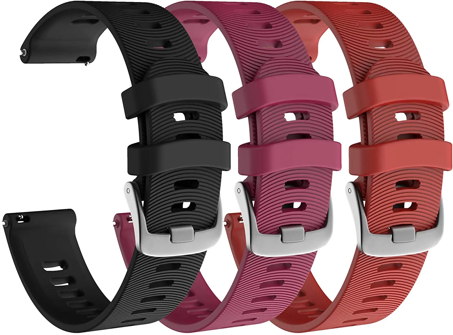 Garmin Forerunner 245 GPS Running Smartwatch with Included Wearable4U 3 Straps Bundle (White Music 010-02120-21, Black/Berry/Red)