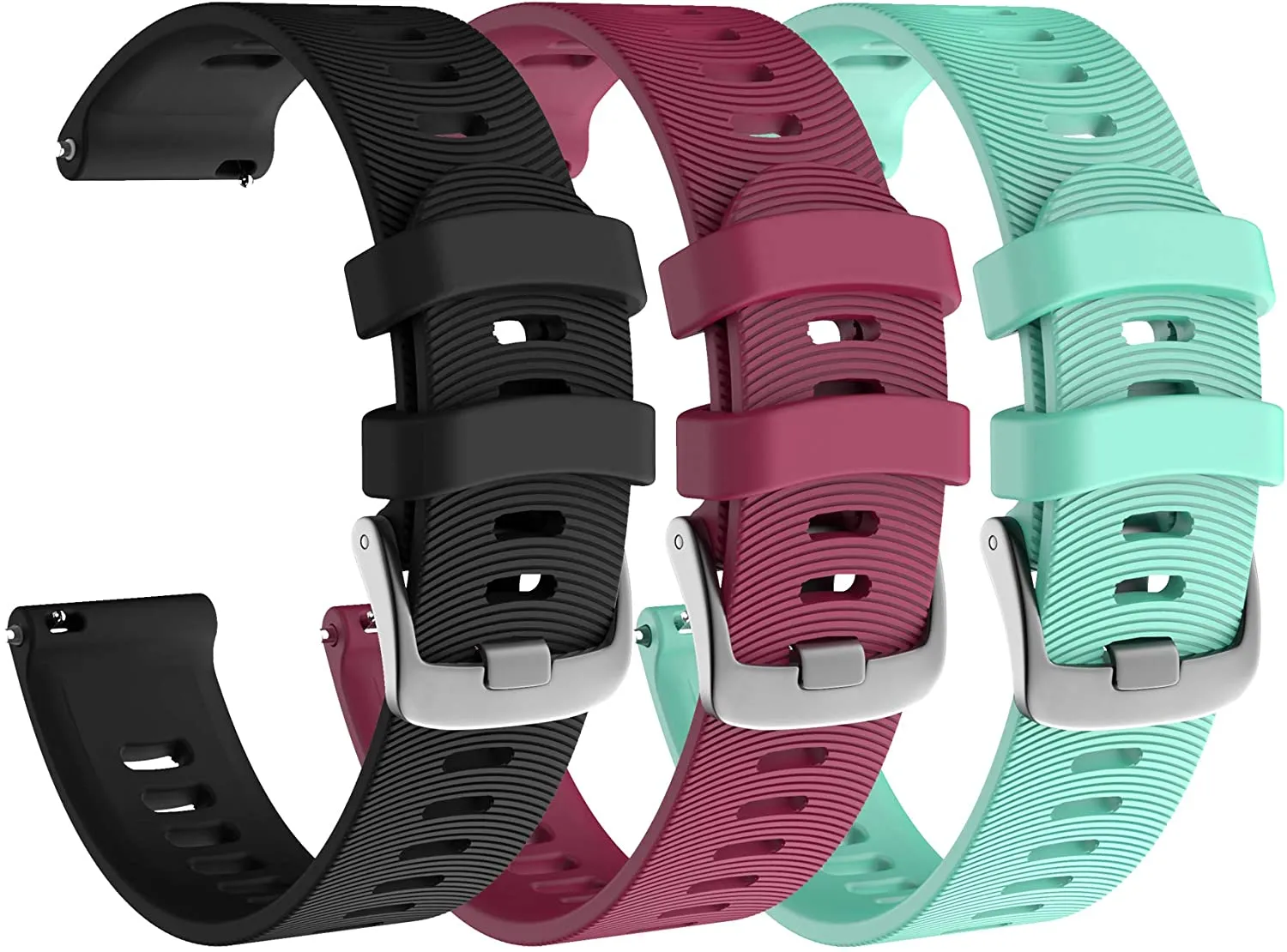 Garmin Forerunner 245 GPS Running Smartwatch with Included Wearable4U 3 Straps Bundle (White Music 010-02120-21, Black/Berry/Teal)