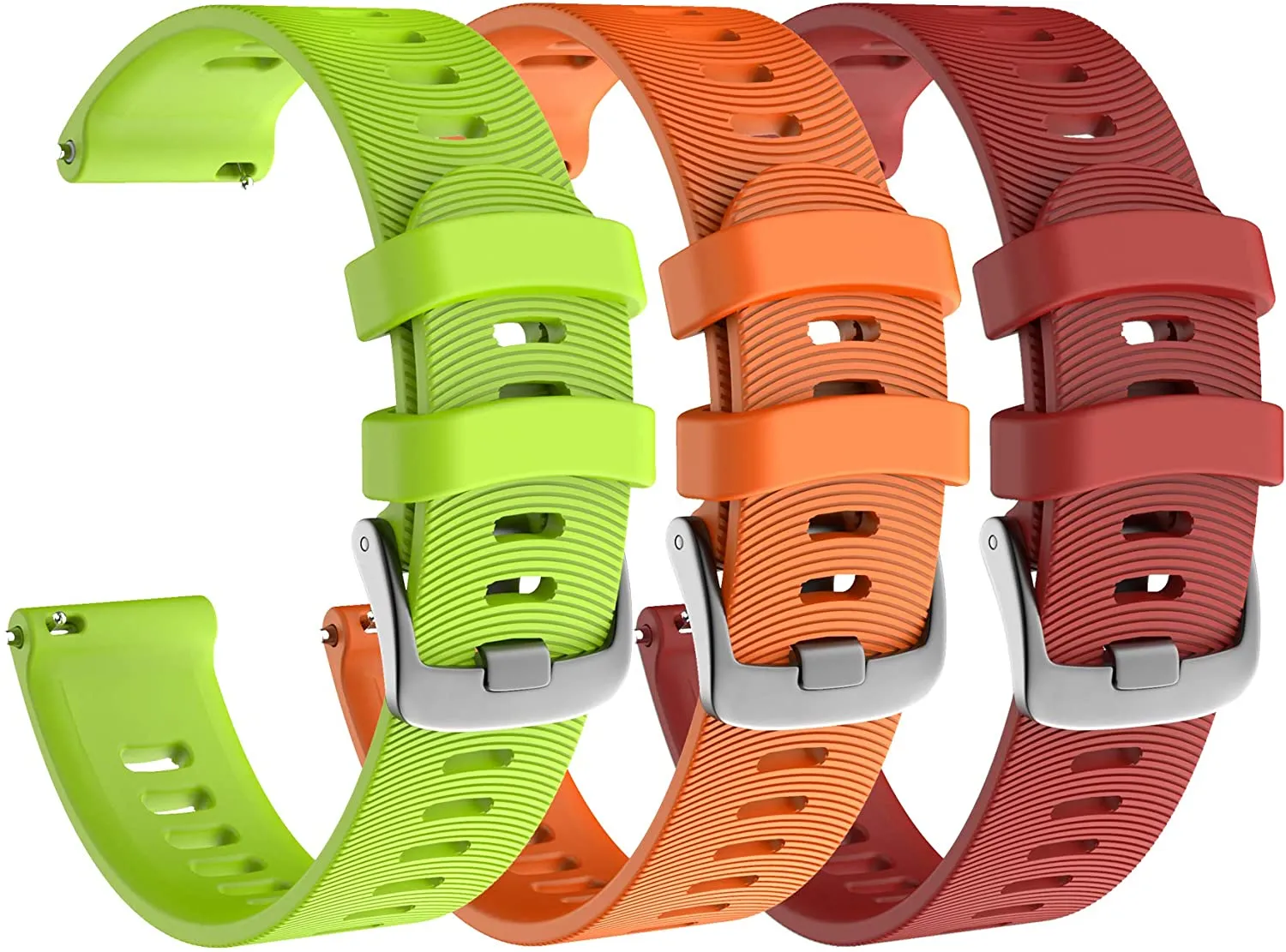 Garmin Forerunner 245 GPS Running Smartwatch with Included Wearable4U 3 Straps Bundle (White Music 010-02120-21, Lime/Orange/Red)