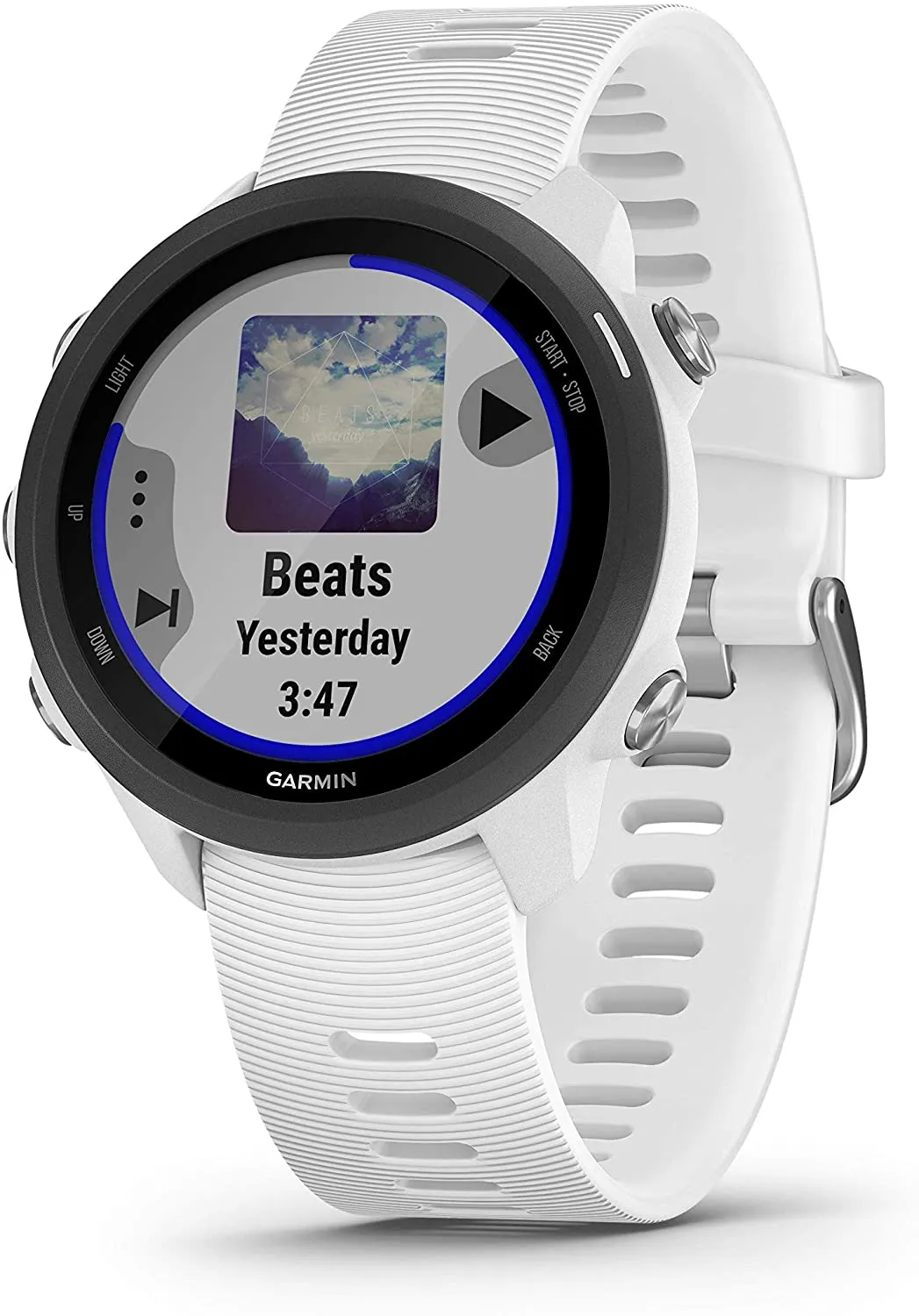Garmin Forerunner 245 GPS Running Smartwatch with Included Wearable4U 3 Straps Bundle (White Music 010-02120-21, Lime/Orange/Red)