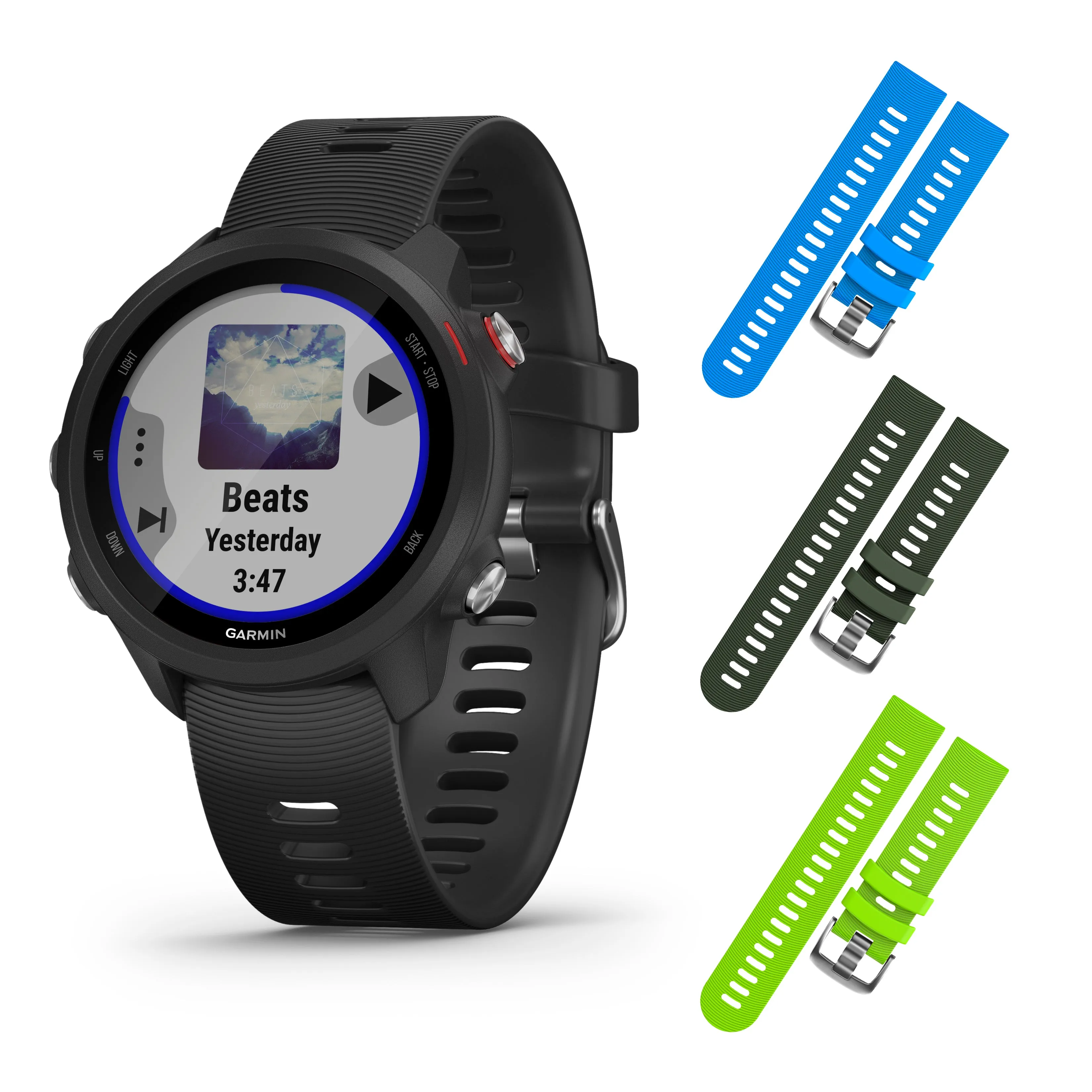 Garmin Forerunner 245 GPS Running Smartwatch with Included Wearable4U 3 Straps