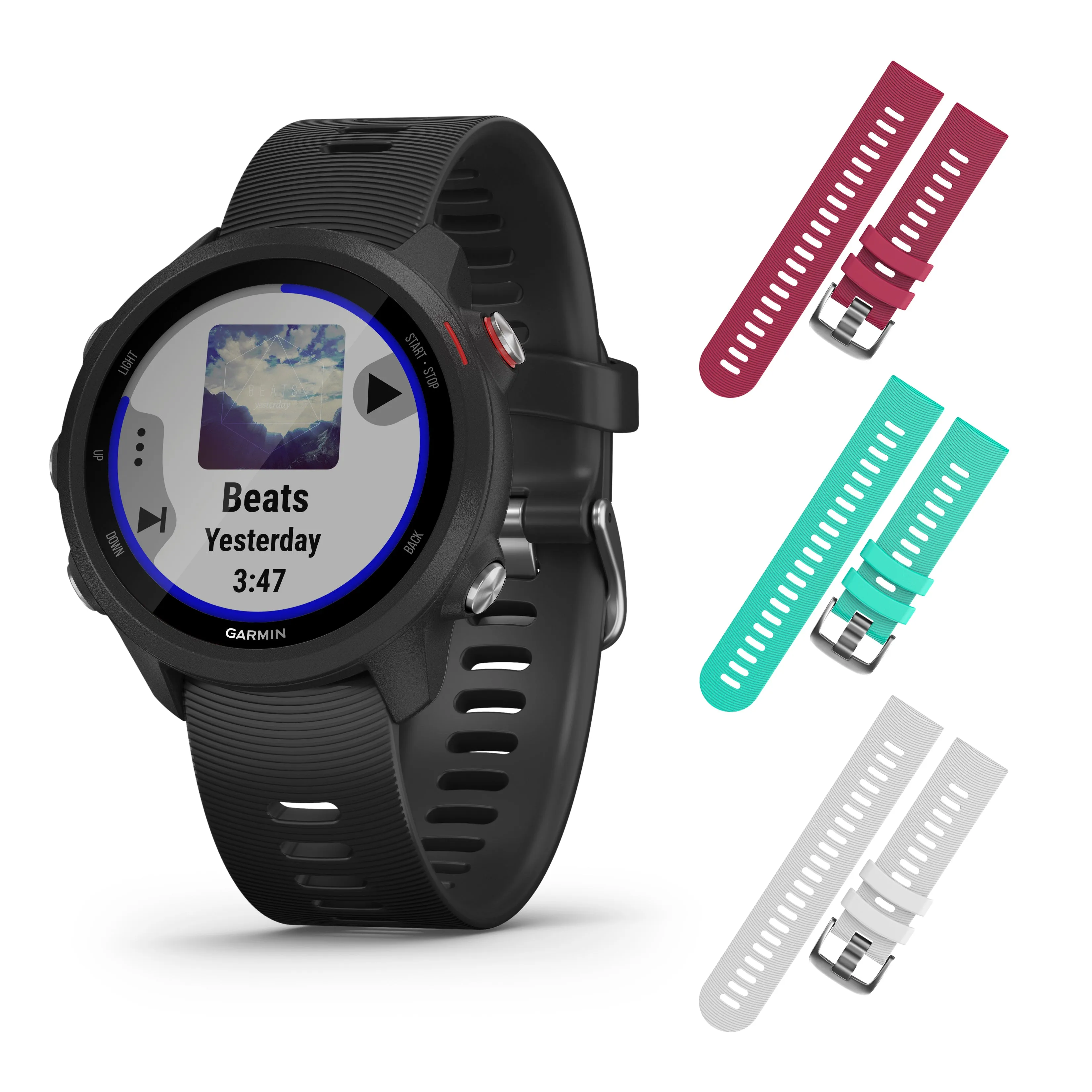 Garmin Forerunner 245 GPS Running Smartwatch with Included Wearable4U 3 Straps