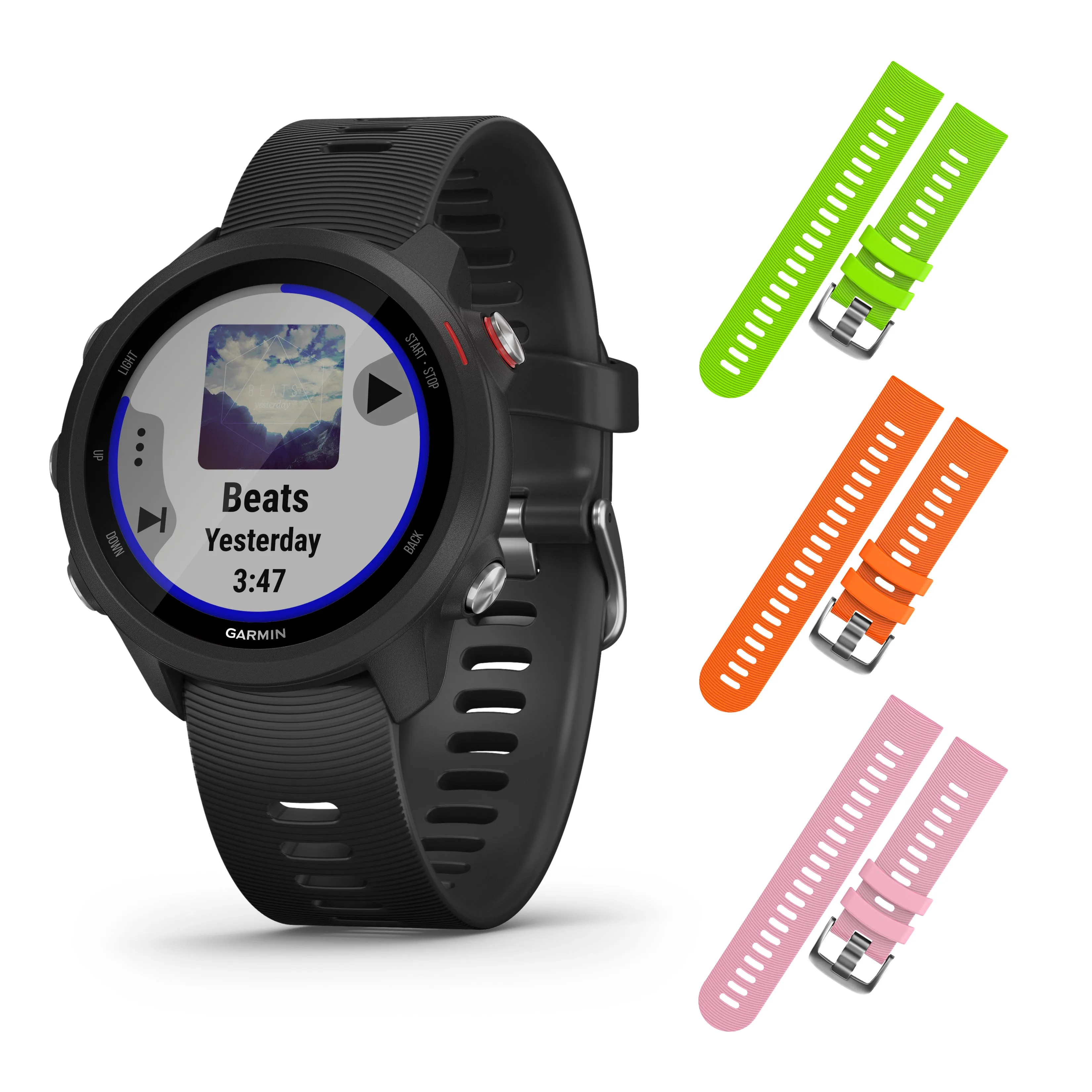 Garmin Forerunner 245 GPS Running Smartwatch with Included Wearable4U 3 Straps