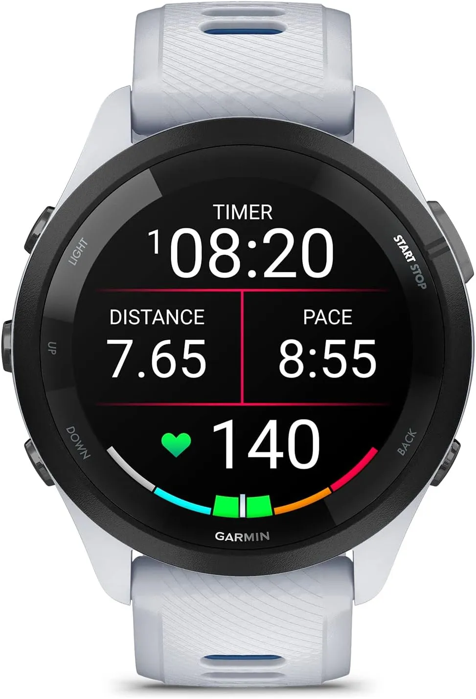 Garmin Forerunner 265 Running Smartwatch, Colorful AMOLED Display, Training Metrics and Recovery Insights, Whitestone and Tidal Blue