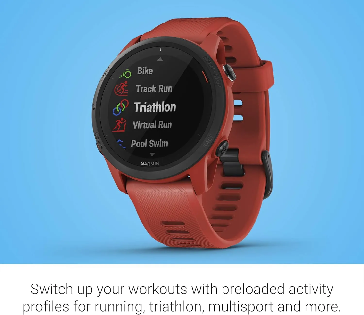 Garmin Forerunner 745, GPS Running Watch, Detailed Training Stats and On-Device Workouts, Essential Smartwatch Functions, Red