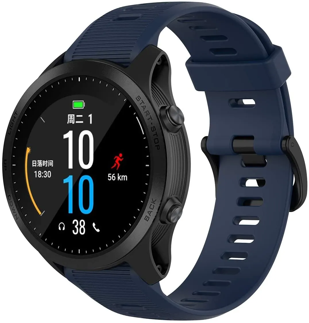 Garmin Forerunner 945 Bundle, Premium GPS Running/Triathlon Smartwatch with Music Included Wearable4U 3 Straps Bundle (Slate/Navy Blue/Black)