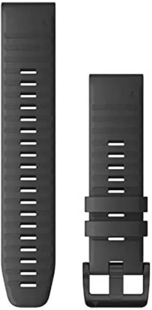 Garmin Quickfit 22 Watch Band, Slate Gray Silicone with Black Hardware (010-12863-22)