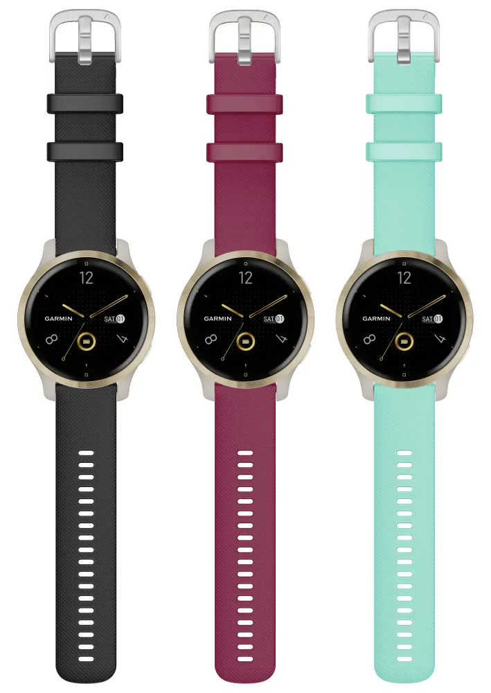 Garmin Venu 2/2S GPS Smartwatch with Advanced Health Monitoring and Fitness Features with Wearable4U 3x Wristband Strap Bundle