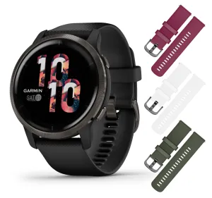 Garmin Venu 2/2S GPS Smartwatch with Advanced Health Monitoring and Fitness Features with Wearable4U 3x Wristband Strap Bundle