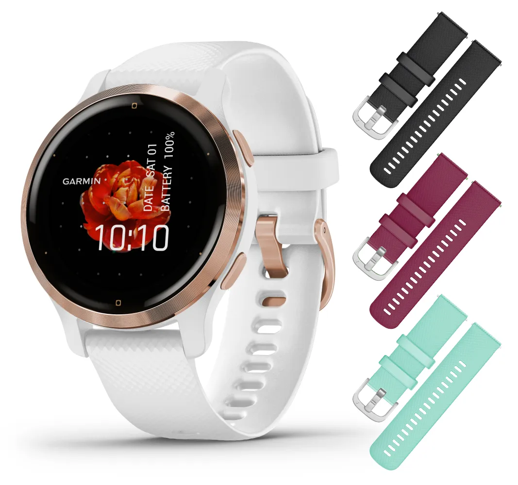 Garmin Venu 2/2S GPS Smartwatch with Advanced Health Monitoring and Fitness Features with Wearable4U 3x Wristband Strap Bundle