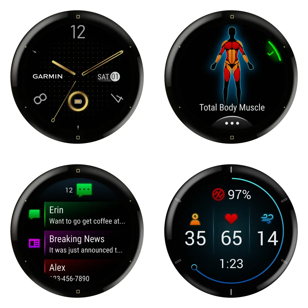 Garmin Venu 2/2S GPS Smartwatch with Advanced Health Monitoring and Fitness Features with Wearable4U 3x Wristband Strap Bundle