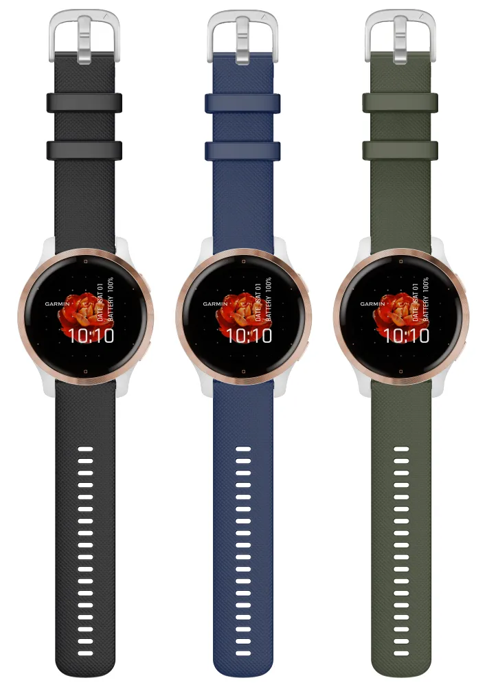 Garmin Venu 2/2S GPS Smartwatch with Advanced Health Monitoring and Fitness Features with Wearable4U 3x Wristband Strap Bundle