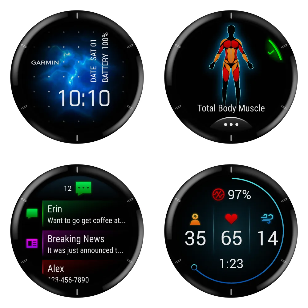 Garmin Venu 2/2S GPS Smartwatch with Advanced Health Monitoring and Fitness Features with Wearable4U 3x Wristband Strap Bundle