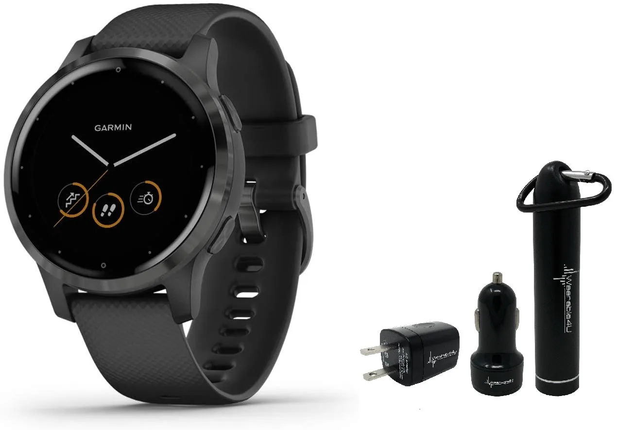 Garmin Vivoactive 4 GPS Smartwatch and Wearable4U Power Pack Bundle
