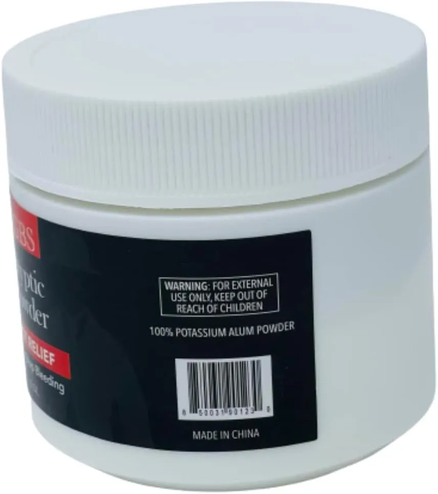G.B.S Styptic Powder with Sealed Top   Scoop Quick Stop Bleeding, Nick Relief First Aid Useful for Minor Cuts, Nosebleeds, Camping Safety Survival Kit (5oz)