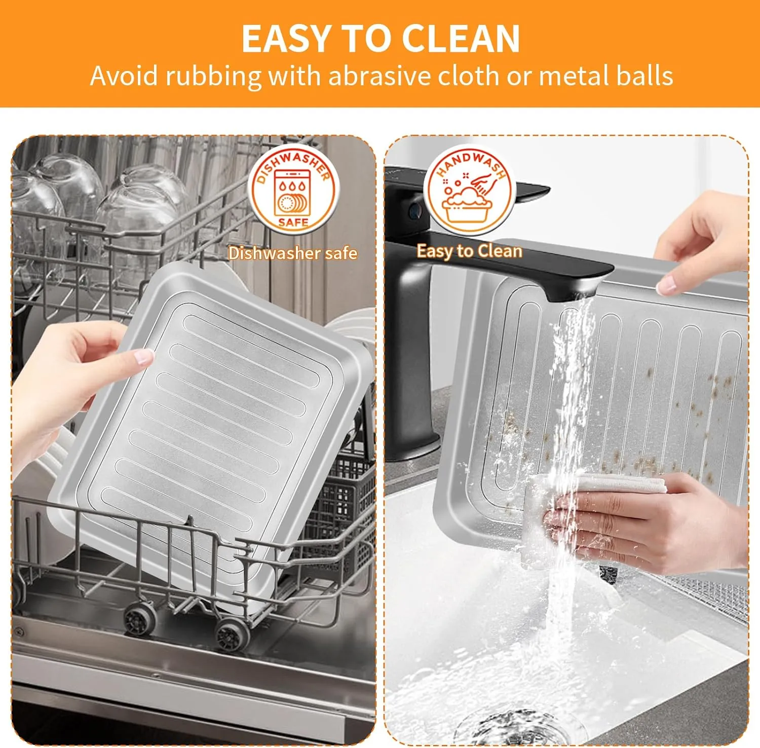 GCQ Air Fryer Tray for Emeril Lagasse Dual Zone 360 Air Fryer Oven 25 QT Extra Large, 14''×12'' Steel Air Fryer Accessories Grill Pan Grill Plate Crisper Plate Replacement Parts Rack