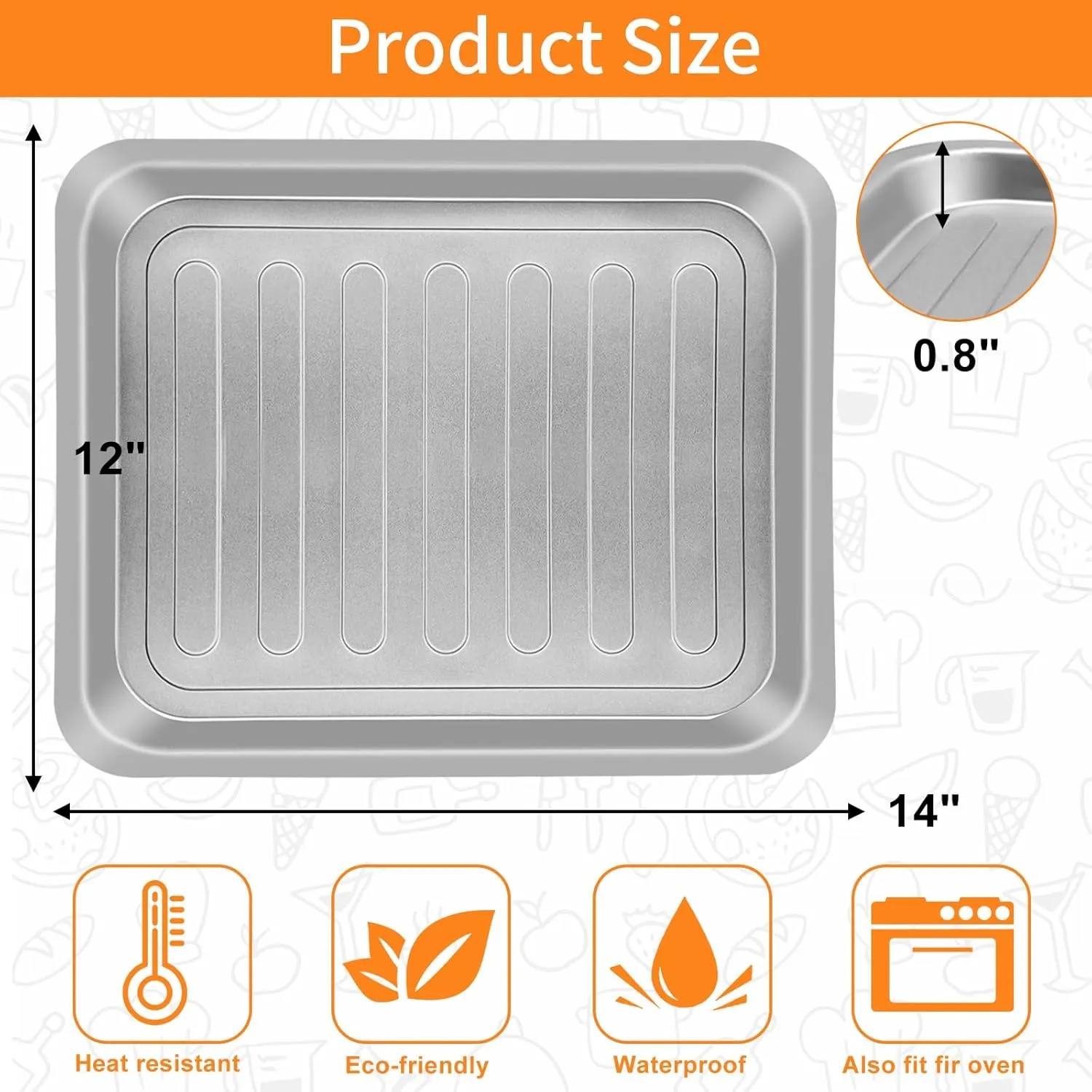 GCQ Air Fryer Tray for Emeril Lagasse Dual Zone 360 Air Fryer Oven 25 QT Extra Large, 14''×12'' Steel Air Fryer Accessories Grill Pan Grill Plate Crisper Plate Replacement Parts Rack