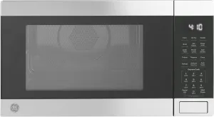 GE GCST10A1WSS 4-in-1 Microwave Oven, 1,050 Watts Air Fryer, Broiler & Convection Mode, Child-Lock Technology, Kitchen Essentials for The Countertop or Dorm Room, 1.0 Cu. Ft, Stainless Steel