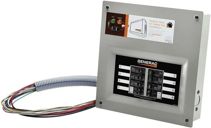 Generac 9854 HomeLink 50-Amp Indoor Pre-Wired Manual Transfer Switch Kit: Seamless Power Transition for Your Home