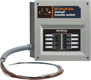 Generac 9854 HomeLink 50-Amp Indoor Pre-Wired Manual Transfer Switch Kit: Seamless Power Transition for Your Home