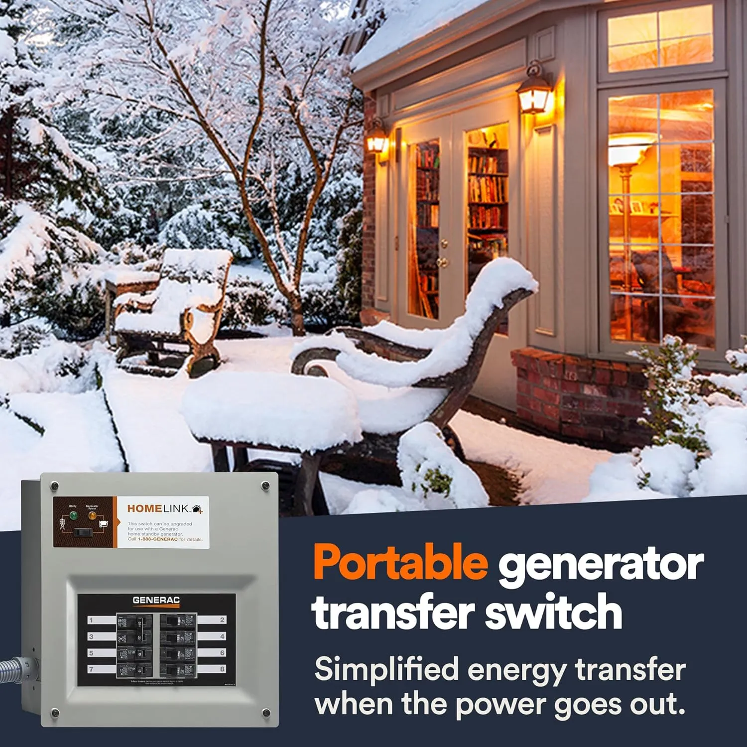 Generac 9854 HomeLink 50-Amp Indoor Pre-Wired Manual Transfer Switch Kit: Seamless Power Transition for Your Home