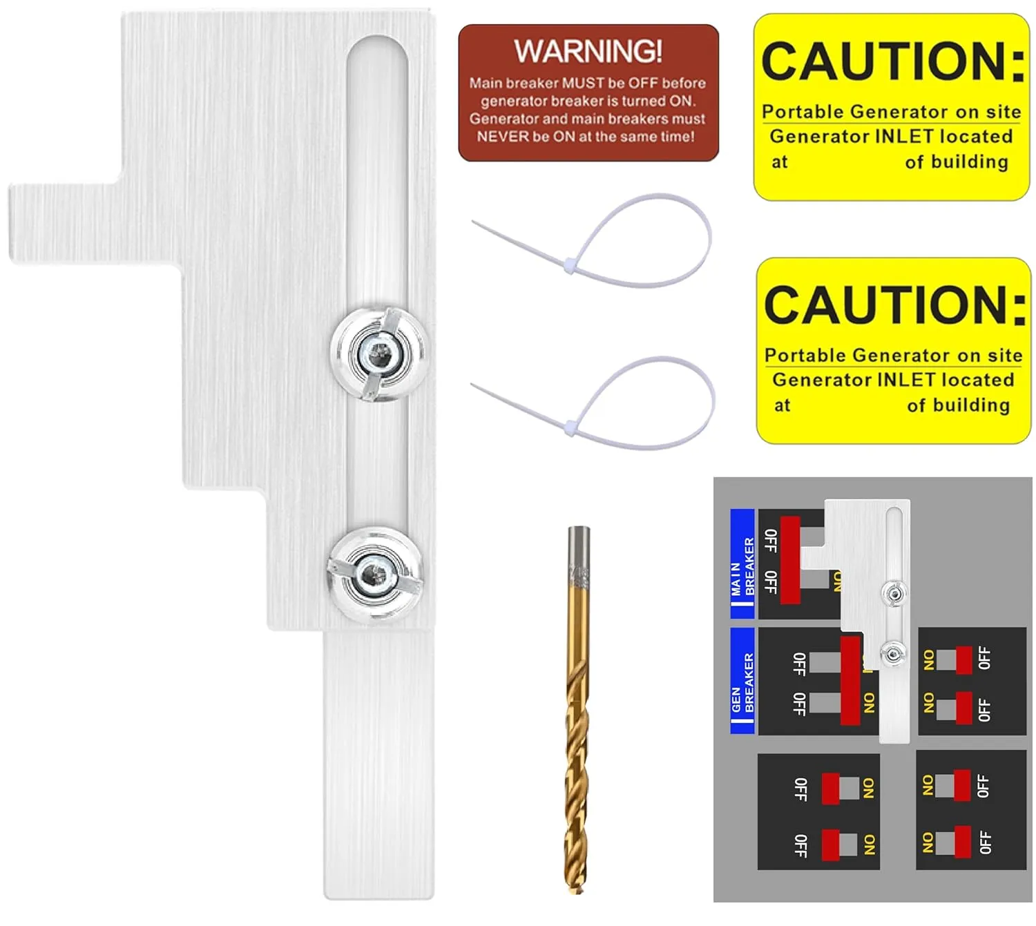 Generator Interlock Kit Compatible with Bryant 150 or 200 Amp Main Breaker Panels Electrical Interlocking Panel(BR150)