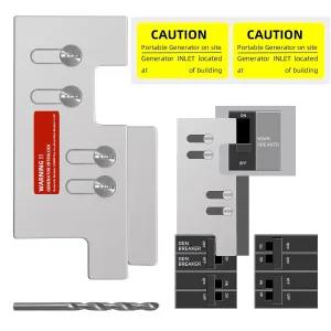 Generator Interlock Kit Compatible with Eaton or Cutler Hammer Vertical Throw CH Series 150 or 200 amp, 2 1/4" Spacing Between Main and Branch Breakers.Interlock Breaker Kit.(CH-5)
