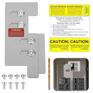 Generator Interlock Kit Compatible with Eaton/Cutler Hammer Vertical Throw CH Series 150 or 200 Amp Panels, 2 1/4 Inch Spacing Between Main and Branch Breaker（CH5）