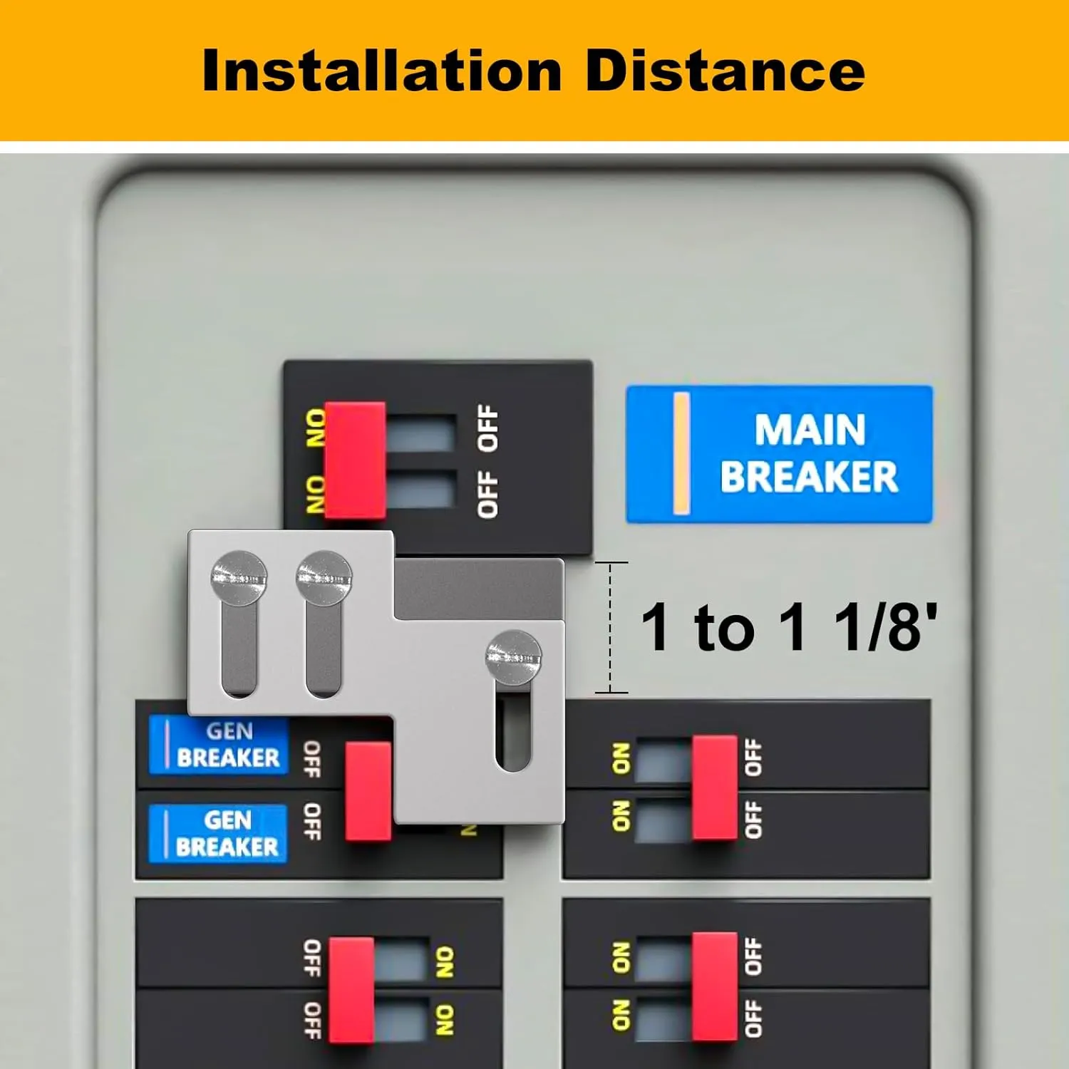 Generator Interlock Kit Compatible with Thomas & Betts, Challenger 150 or 200 Amp Panel,1 to 1 1/8 Inch Spacing Between Main and Branch Breaker,Professional Interlocking Kit (1)
