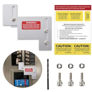 Generator Interlock Kit with Eaton Cutler Hammer Challenger CH/BR Series 150 or 200 amp Panel, 1-1/4 to 1-1/2 inch Space on Main & Branch Breaker