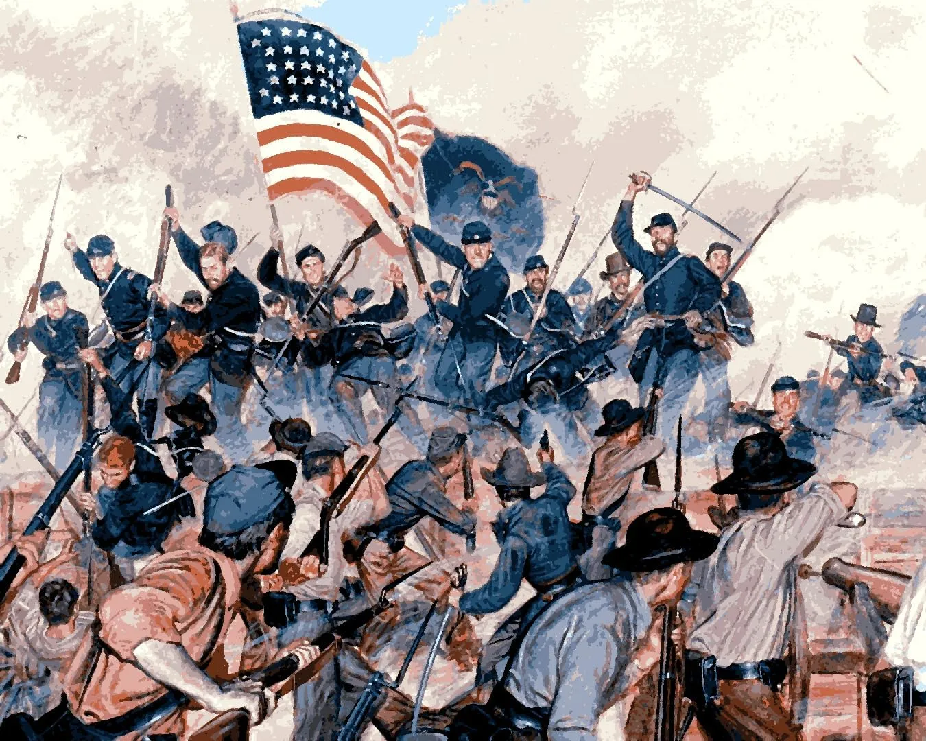 Generic American Civil War Collection (13) - First at Vicksburg - Van-Go Paint-by-Number Kit 40x50cm DIY Frame