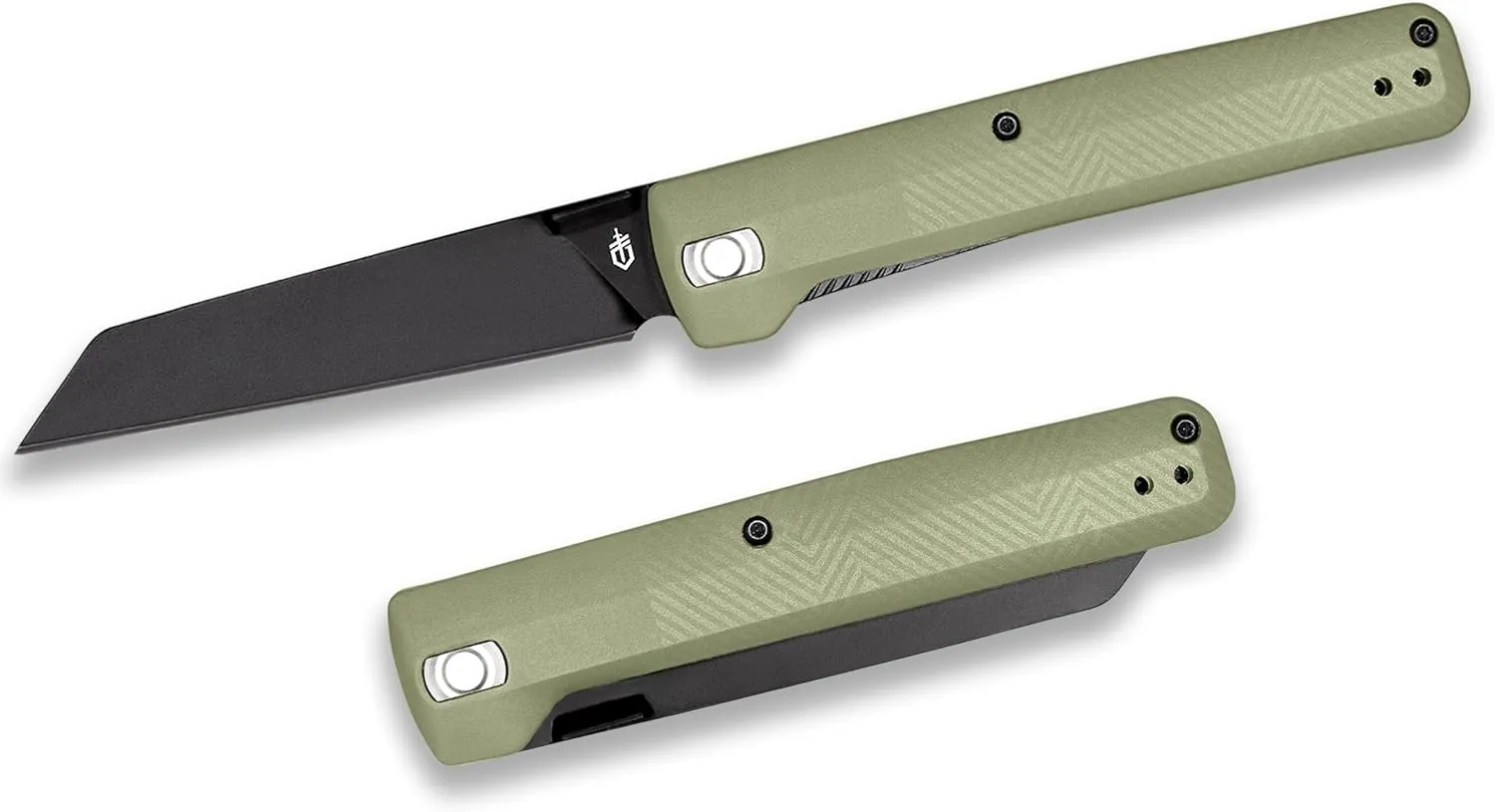 Gerber Gear Pledge Pocket Knife with Pocket Clip - 3.7" Full Panel Plain Edge Blade Folding Knife - EDC Gear and Equipment - Lichen Green