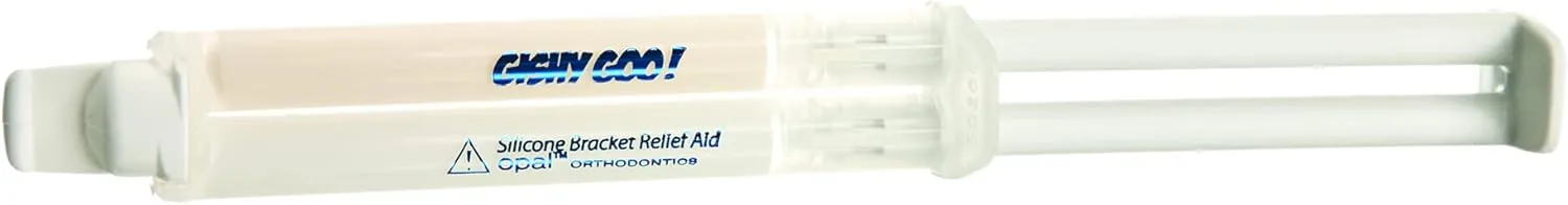 Gishy Goo! Dental Wax Replacements for Orthodontics. Pain Relief, Bubblegum Flavor and Unnoticeable Tooth Colors, 1 Patient Syringe Kit from Ultradent