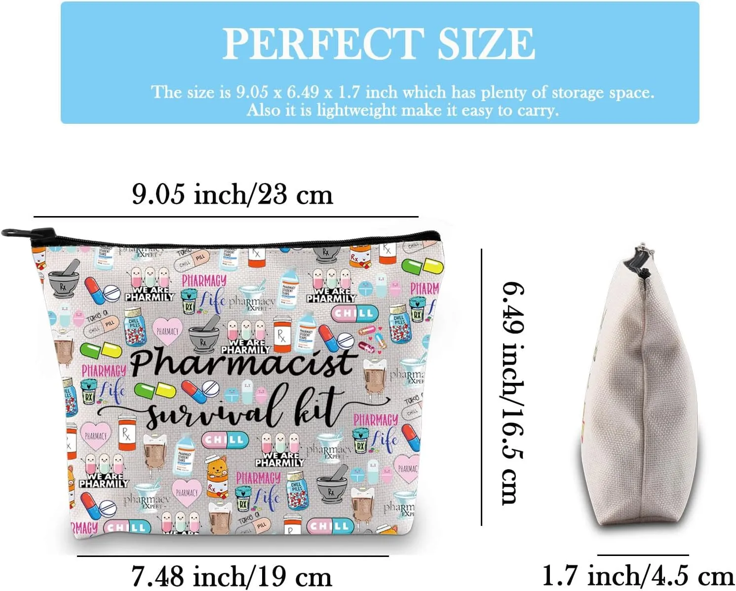 GJTIM Pharmacist Gift - Pharmacy Graduation and Survival Kit Cosmetic Bags for Pharmacy Tech