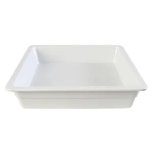 GN1232W Food Pan, 2/3 GN, 2-1/2" deep, Stackable, Anti-Jamming, for Cold & hot Foods, Melamine, White, BPA Free, NSF
