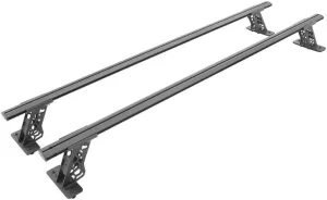 Go Rhino Cross Bars - Bed Rail Kit for Full/Mid Sized Trucks w/Tonneau Cover T-Tracks | Mild Steel, Textured Black | 5935015T | Fits Full & Mid Sized Trucks w/Tonneau Cover T-Tracks