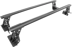 Go Rhino XRS Cross Bars - Bed Rail Kit for Full-Sized Trucks Without Tonneau Covers | Mild Steel, Textured Black | 5935001T | Fits Various Full-Sized Truck w/o Tonneau Covers (See Description)
