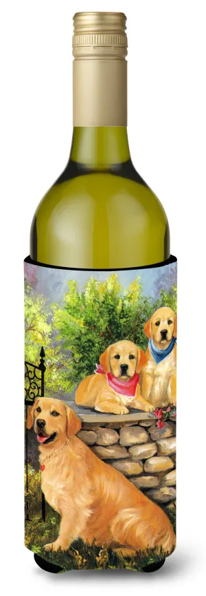 Golden Retriever At the Gate Wine Bottle Hugger PPP3101LITERK