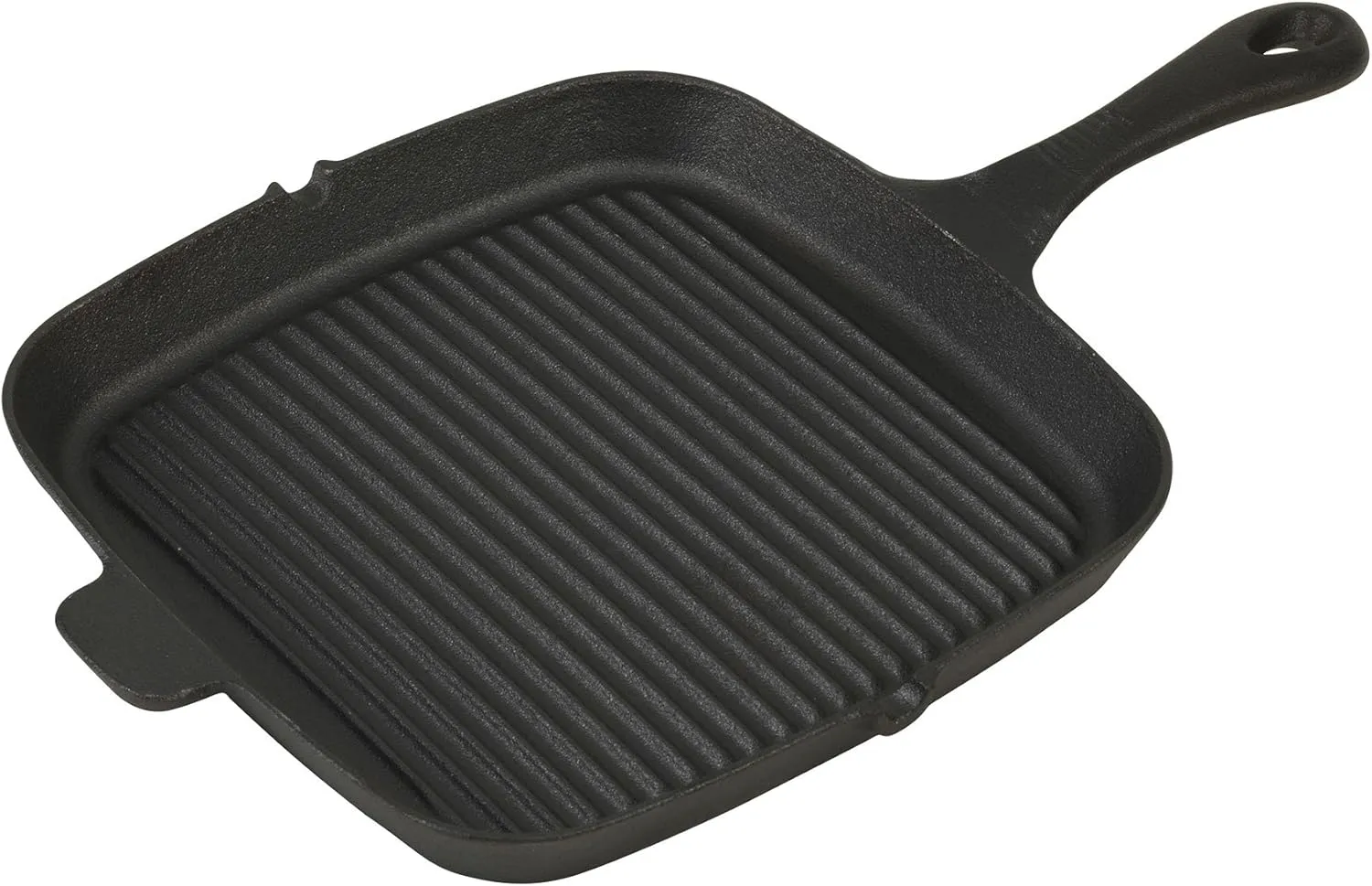 GoodCook Pre-Seasoned Cast Iron Grill Pan, 10.75 Inch, Black