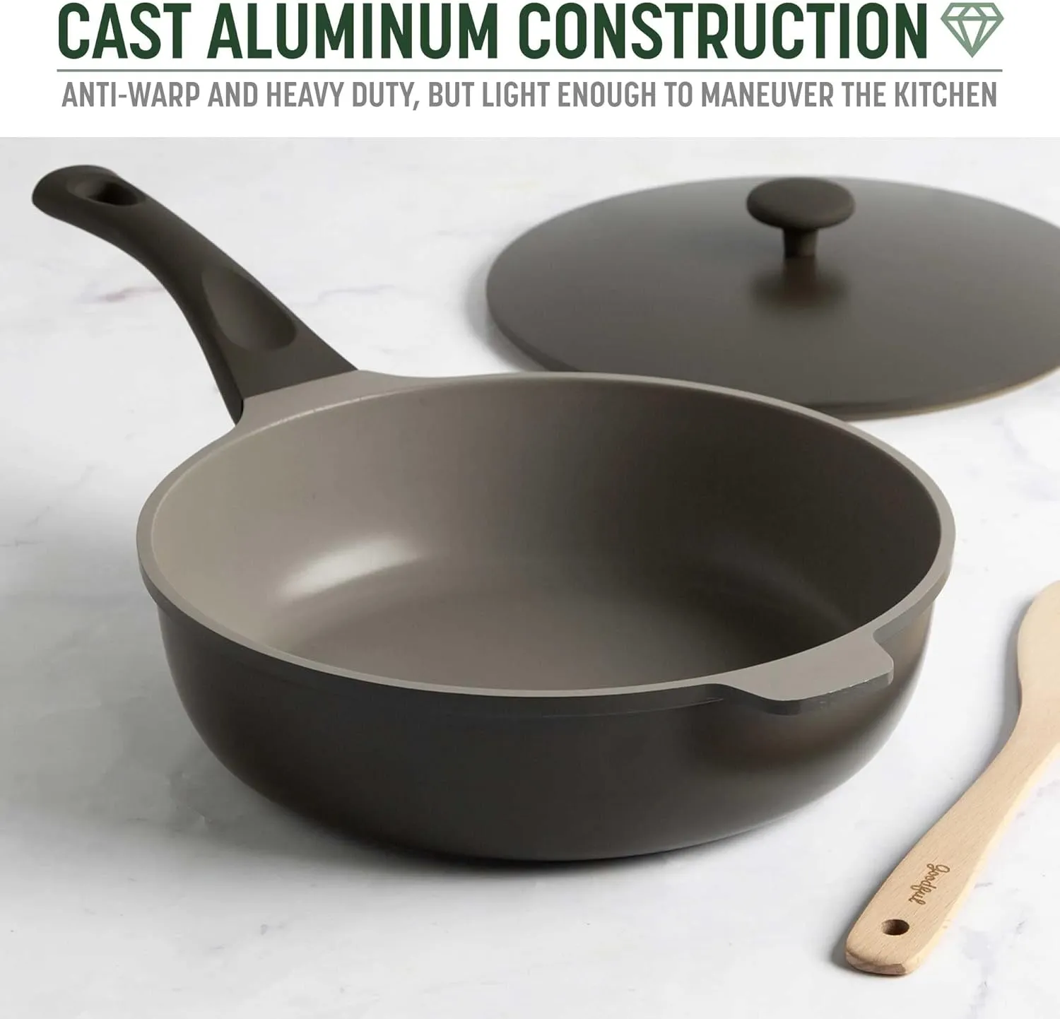 Goodful All-in-One Pan, Multilayer Nonstick, High-Performance Cast Construction, Multipurpose Design Replaces Multiple Pots and Pans, Dishwasher Safe Cookware, 11-Inch, 4.4-Quart Capacity, Graphite