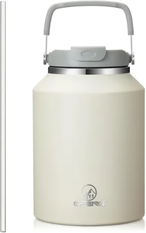 Gpeng 40 oz Tumbler with Handle, Water Bottles with Straw Lid, Insulated Stainless Steel Travel Mug Cup Holder Friendly, Keep Drinks Cold or Hot for 48  Hours