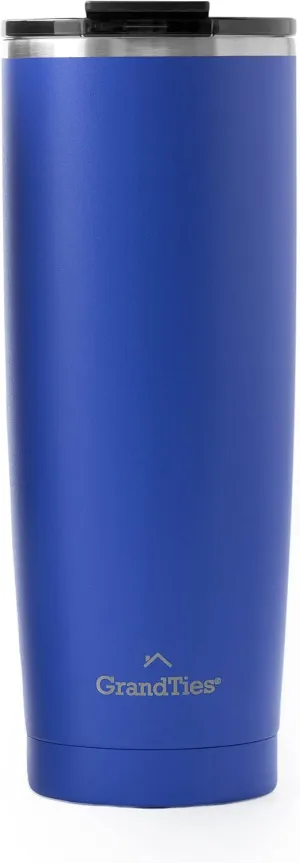 GRANDTIES Insulated Coffee Tumbler Cup w/Tritan Lid | Leak Proof, Reusable, Double Walled Vacuum Stainless Steel Water Bottle Travel Mug | Thermal Cups for Hot and Cold Drinks | 20oz | Periwinkle