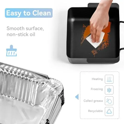 Grease Cup Drip Pan for Nexgrill 720-0830H 720-0830D 720-0896, Grease Tray Replacement Grill Catcher Drip Pan Box for 720-0882A 720-0888S 720-0898 for Cuisinart CGG-7400, 15pack Aluminum Foil Liner